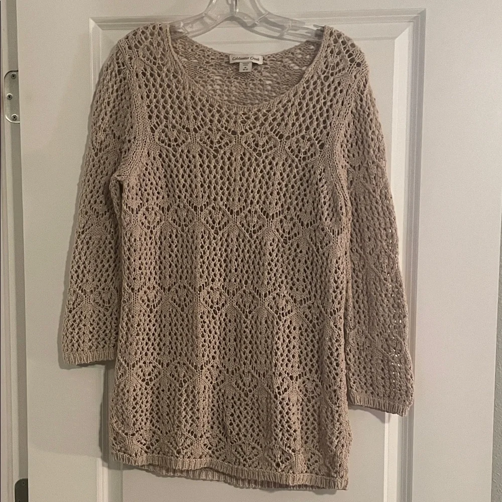 Coldwater Creek Beige Knit Top Size M Excellent condition